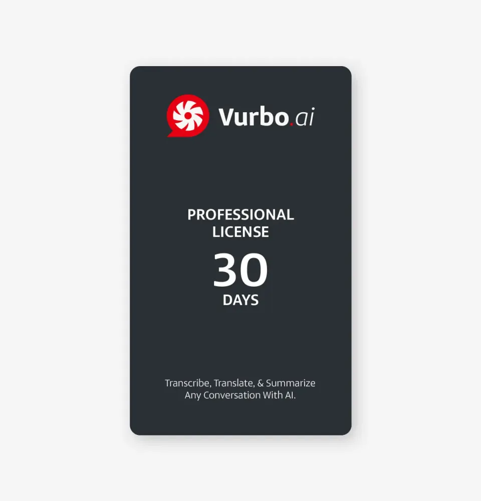 Vurbo.ai Professional software ubegrænset oversættelse