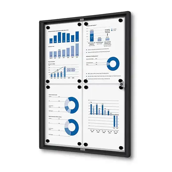 Display Economy 4xA4 opslagsskab sort magnettavle