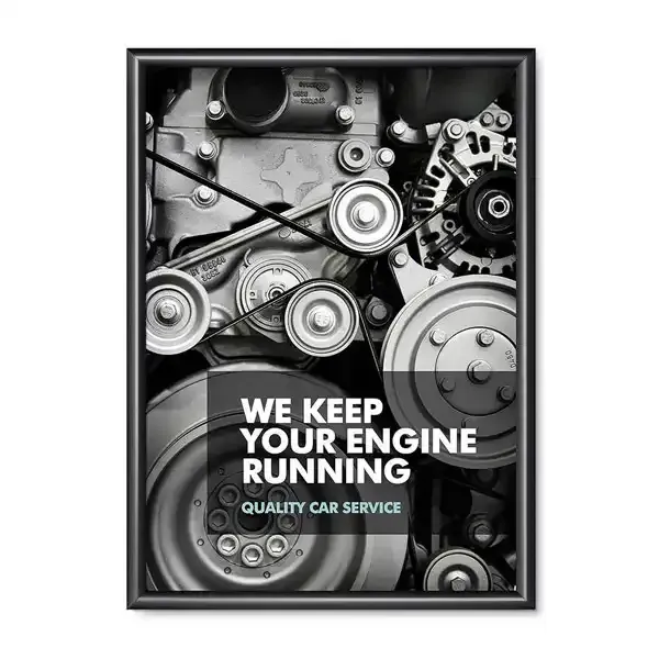 Display Snapramme 25mm sort 50x70 aluminium gering