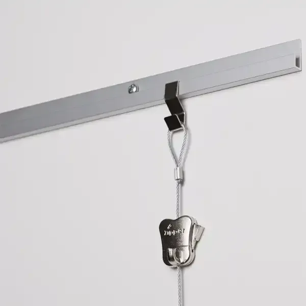 Display J-Rail galleriskinne 200 cm sølv 25 kg