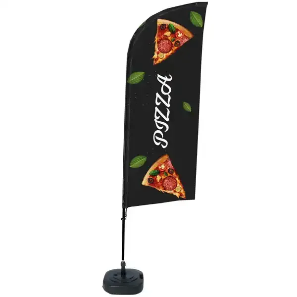 Display BeachFlag Pizza 89x240 cm komplet med vandtankbase
