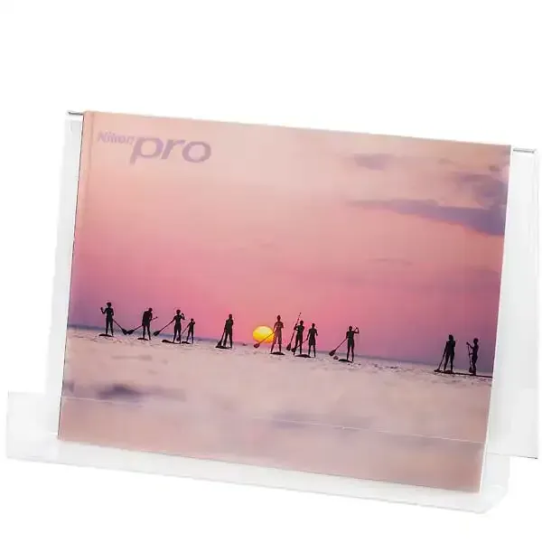 Display Bogstøtte A4 bredformat akrylholder 3 mm glasklar