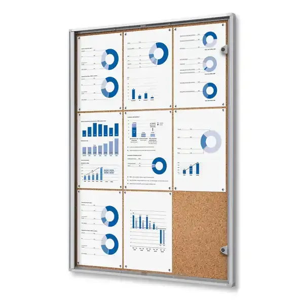 Display Economy opslagsskab 9xA4 kork indendørs