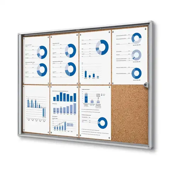 Display Economy opslagsskab 8xA4 kork inde lås