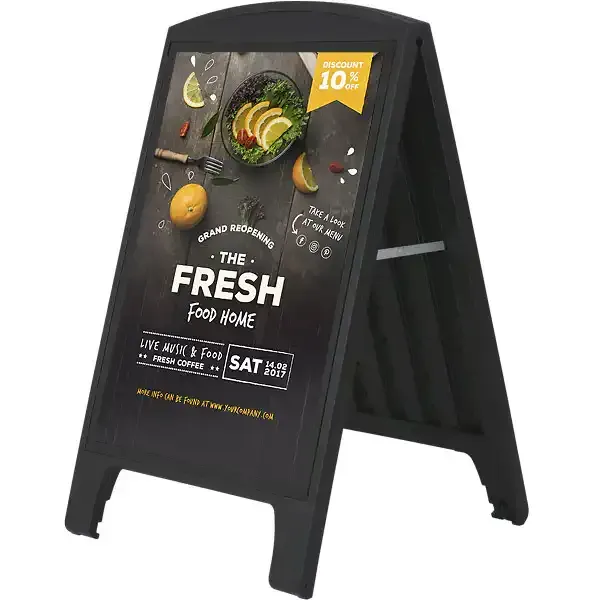 Display Easy Pop-Up A1 gadeskilt sort plast 2-sidet