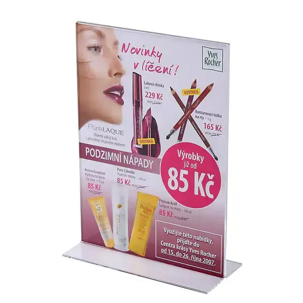 Display menukortholder bordskilt A5 akryl dobbeltsidet