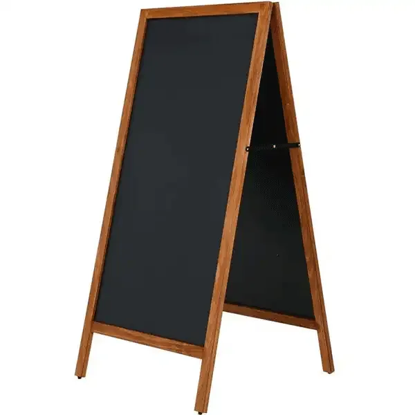 Display A-skilt bøg magnet kridttavle 60x120 cm