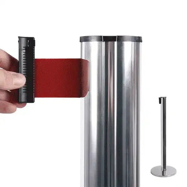 Display Barrier Flexi Belt køleder sølv rød 270 cm