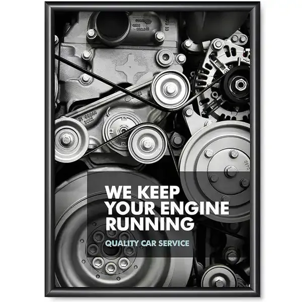 Display Snapramme 25mm sort 50x70 aluminium gering