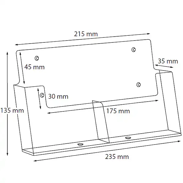 Display brochureholder 2WA6 A6 væg 2 rum klar
