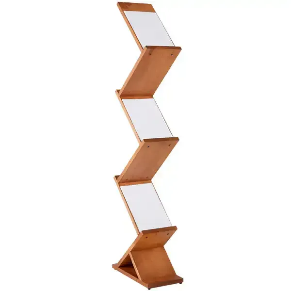 Display Zig-Zag brochurestander A4 træ 5 fag