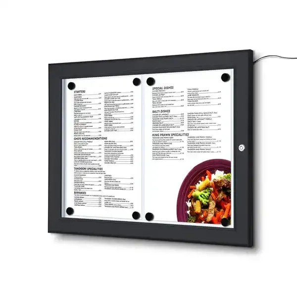 Display SCZN2xA4C9005LED opslagsskab 2xA4 LED sort