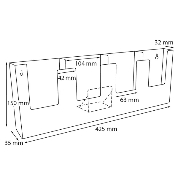 Display Taymar 4W104 brochureholder 4 rum M65 væg/bord