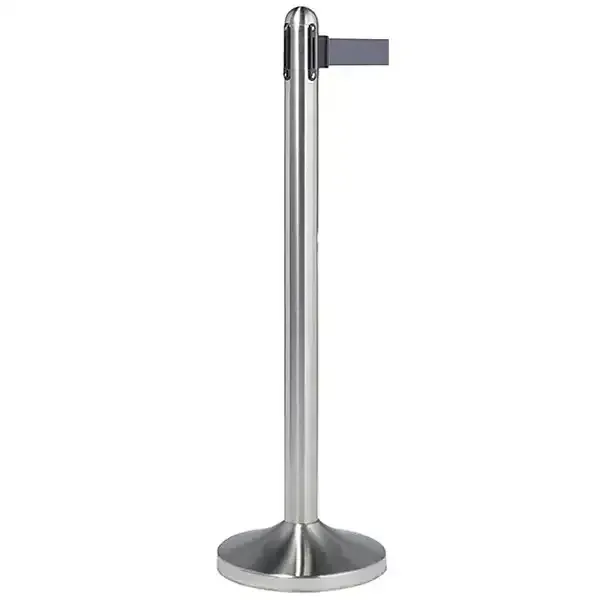 Display kø-leder stolpe outdoor sølv 210 cm grå sele