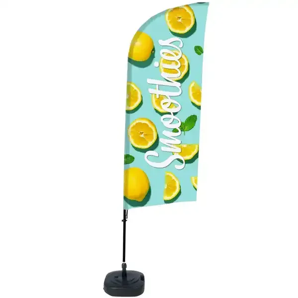 Display BeachFlag Smoothies Lemon beachflag 89×240 cm med vandtank