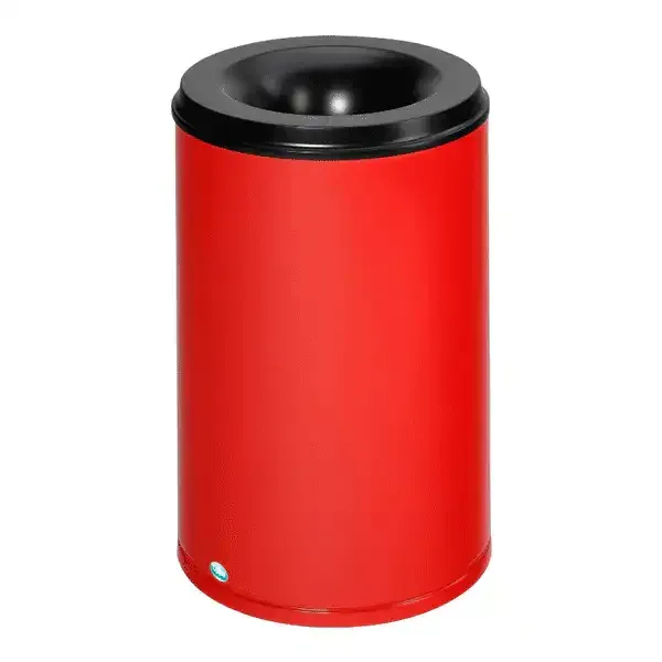 Display papirkurv 110 liter rød RAL 3000 stål