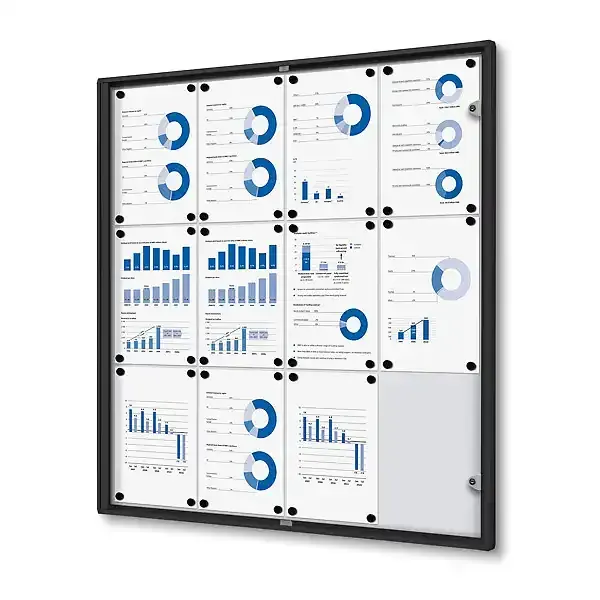 Display Economy 12xA4 opslagsskab sort magnettavle