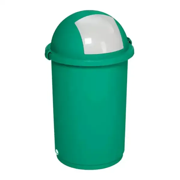 Display affaldsspand grøn plast med vippelåg