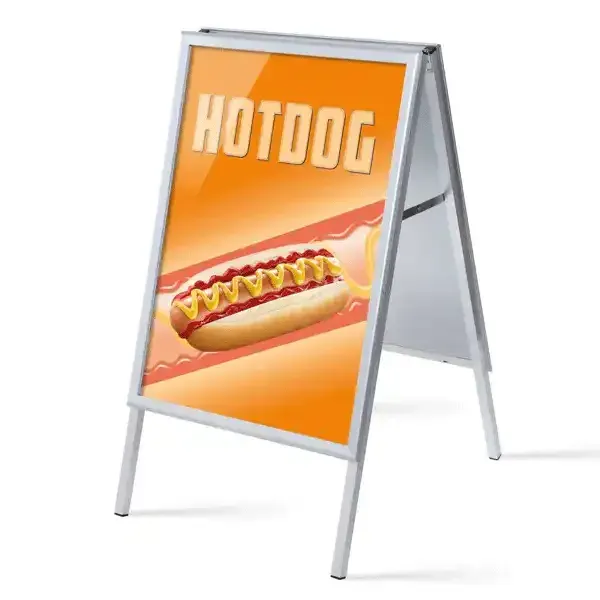 Display Alu-Line gadeskilt A1 HOTDOG inkl. plakater