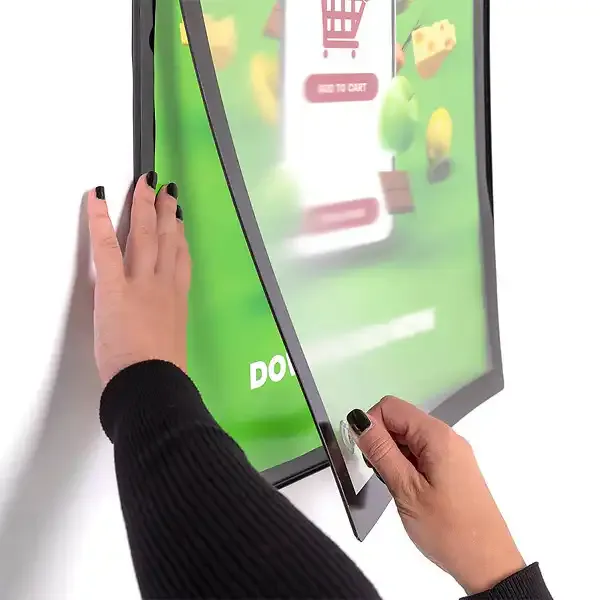 Display Magnet Plakatramme A2 sort slim antirefleks