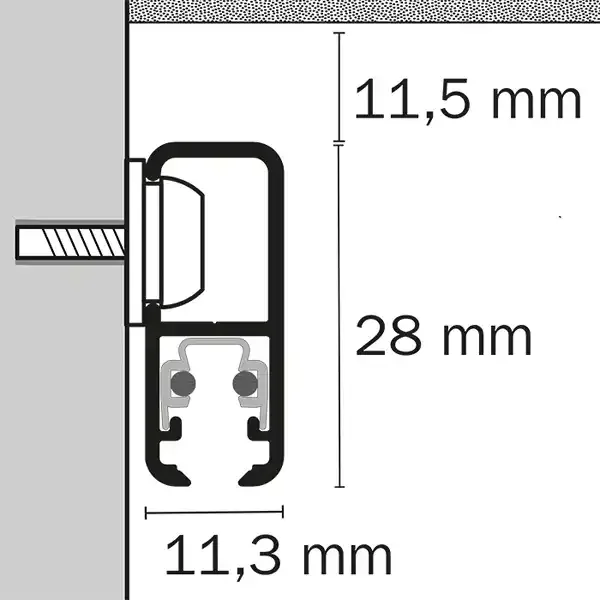 Display Multirail galleriskinne 12V 200 cm sort
