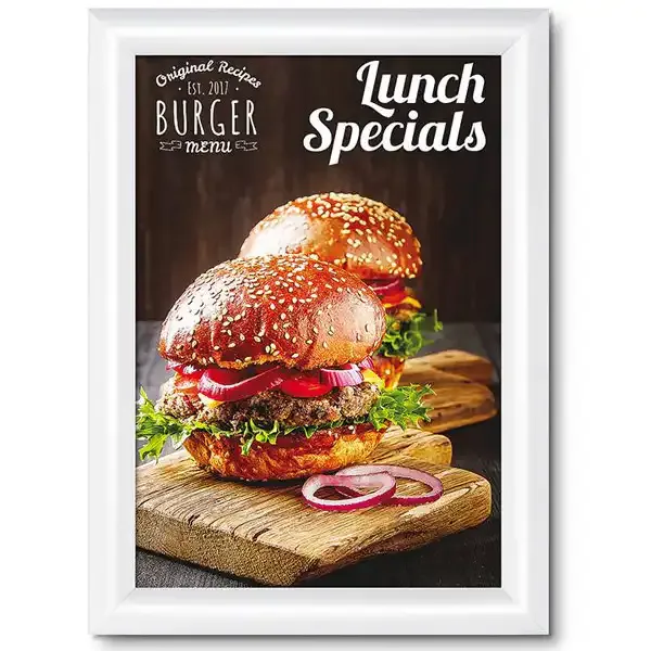 Display Snapramme A4 25 mm aluminium hvid