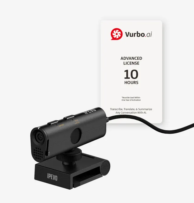IPEVO VurboCam 4K webcam med 10 timers licens