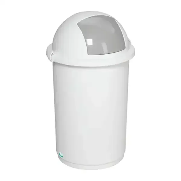 Display Affaldsspand hvid plast med vippelåg hvid