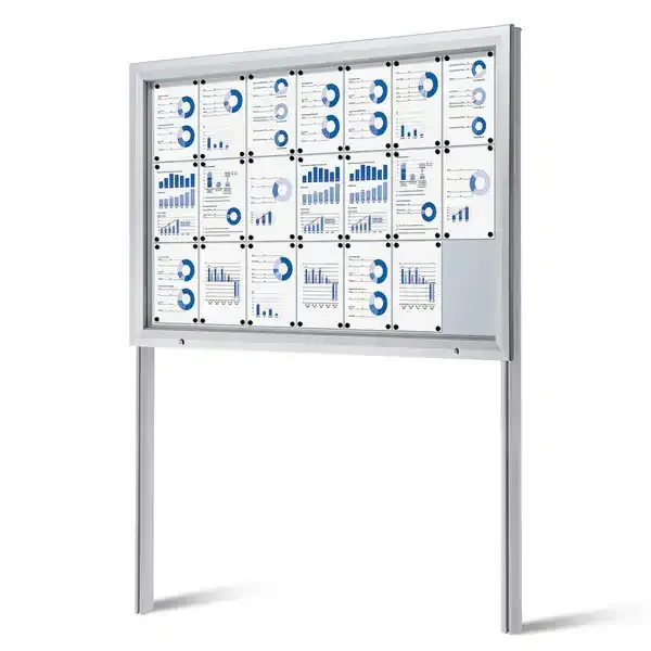 Display SCT opslagsskab 21xA4 stolper magnet fritstående