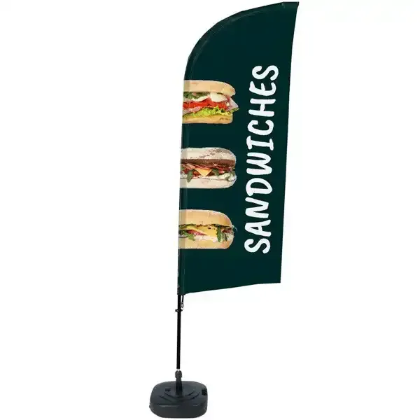 Display BeachFlag SANDWICHES beachflag 89x240 cm med vandtank