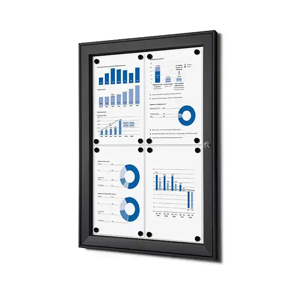 Display Opslagsskab 4xA4 skab sort magnet 52x70 cm