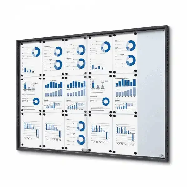 Display Slim Opslagsskab 18xA4 antracit skydedøre