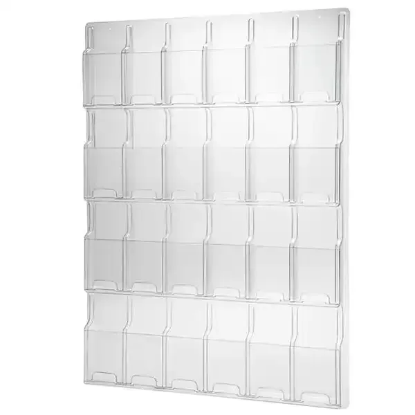 Display M65 brochureholder væg 24 rum klar akryl