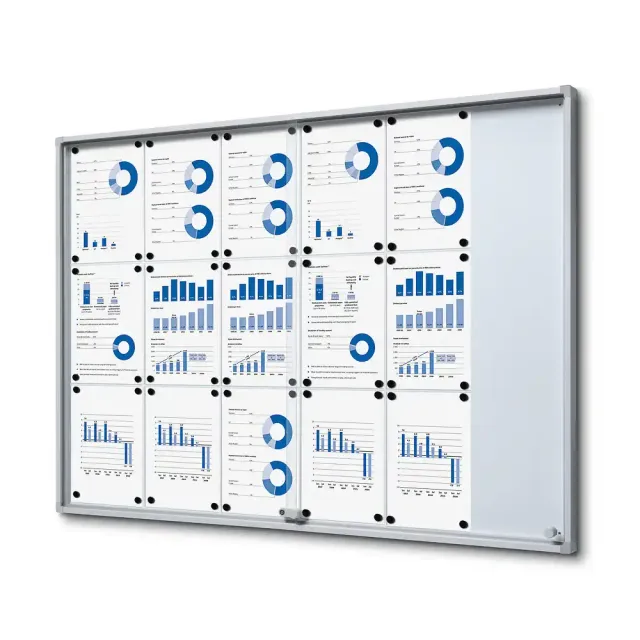 Display Slim opslagsskab 18xA4 med skydedøre B1