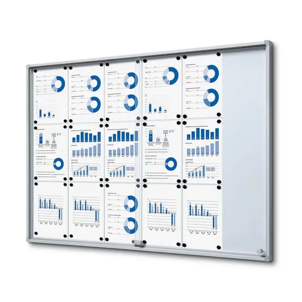 Display Slim opslagsskab 18xA4 med skydedøre B1