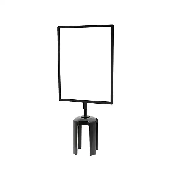 Display topskilt A4 højformat Tensabarrier sort