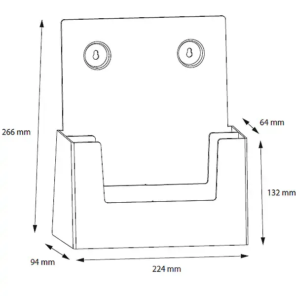 Display 2DA4P brochureholder bord 2 rum A4 klar