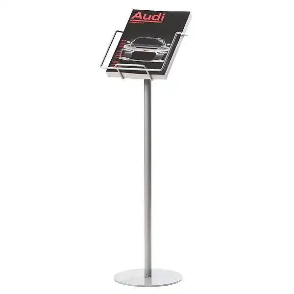 Display EASY brochurestander A4 metal sølv