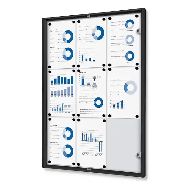 Display Economy 9xA4 opslagsskab sort magnettavle indendørs