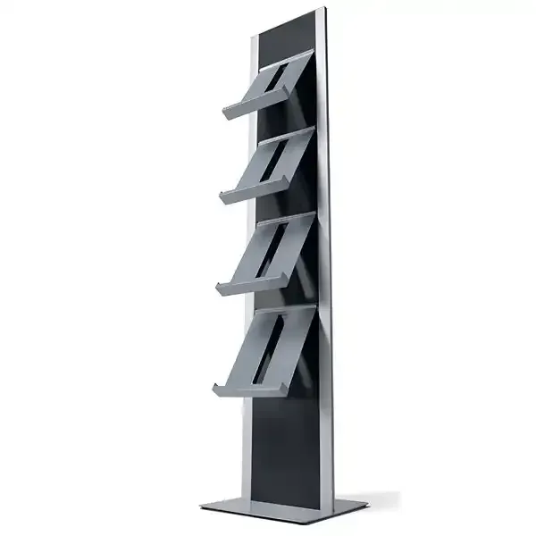 Display Totem brochure reol 4xA4 sort fritstående