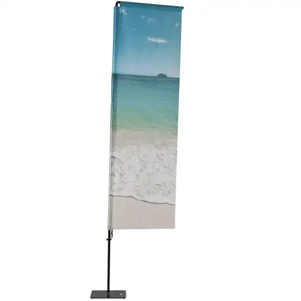 Display BeachFlag Square 350 cm sort flag udendørs