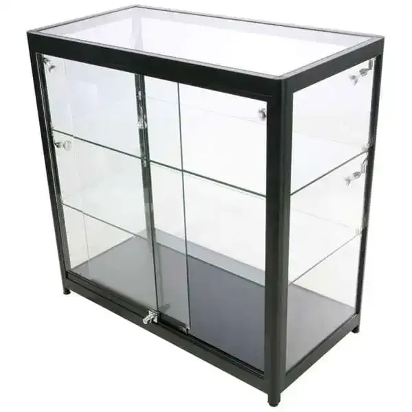 Display Udstillingsmontre LED sort 90x90x45 cm