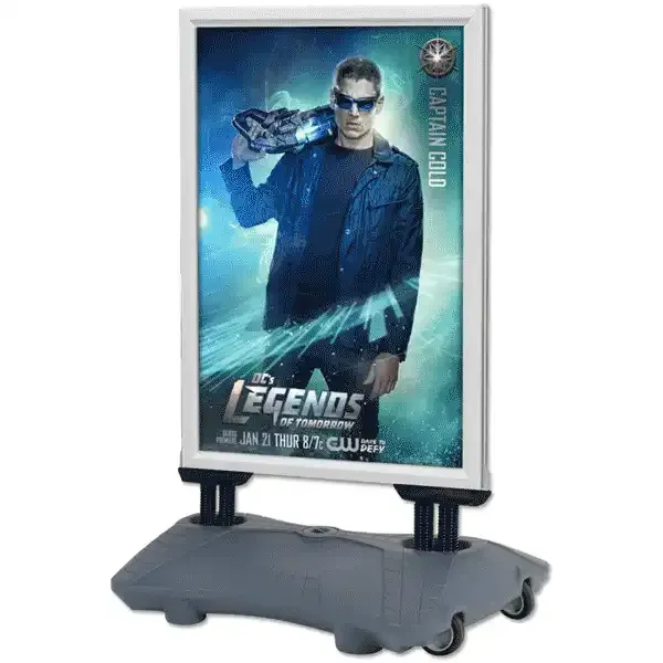 Display Wind-Sign Pro 50x70 gadeskilt sølv med hjul