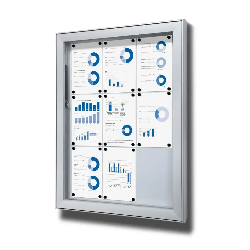Display Premium opslagsskab 9xA4 udendørs magnet dybt