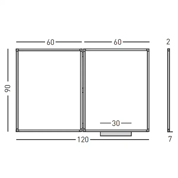 Display Professionel whiteboard fold-ud 120x90 cm magnet