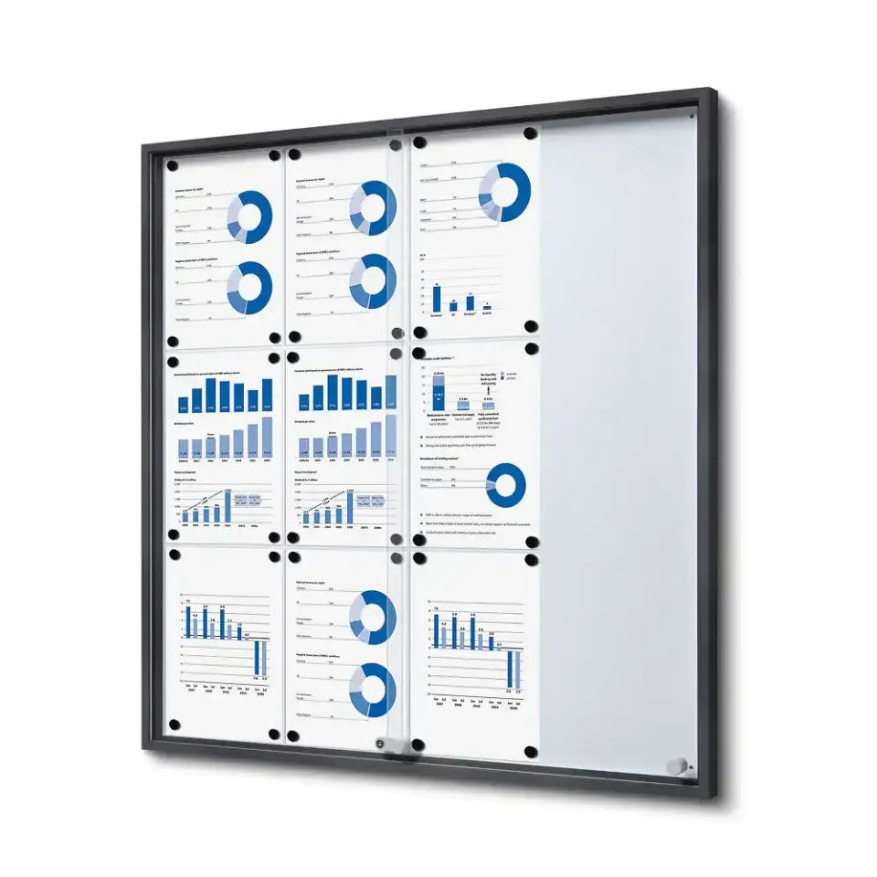 Display Slim opslagsskab 12xA4 antracitgrå låsbart