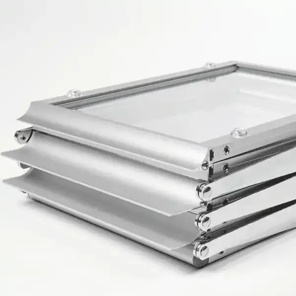 Display Zig-Zag brochurestander 6xA4 transparent foldbar alu