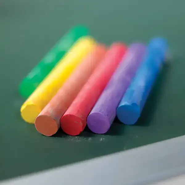 Display tavlekridt 5 farver 10 stk farvekridt skole