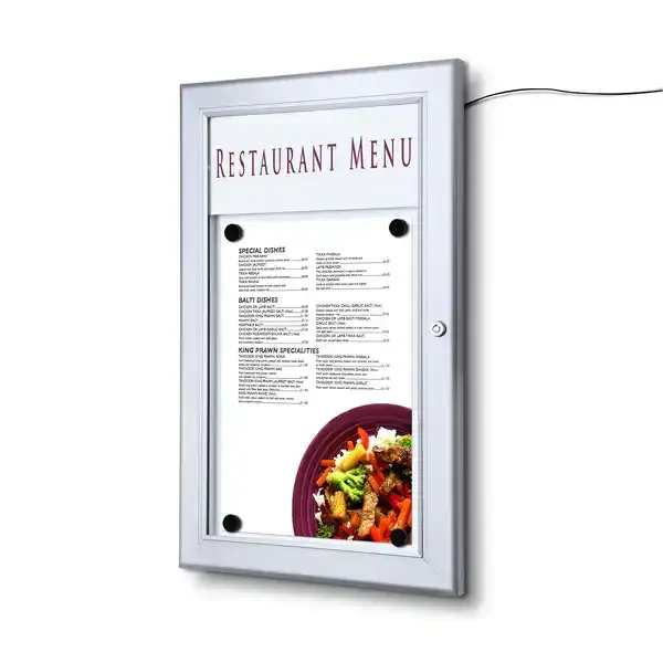 Display SCZ1xA4LED menuskab 1xA4 LED overdækket