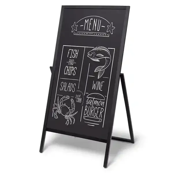 Display Flip 68x140 cm A-træskilt sort kridttavle
